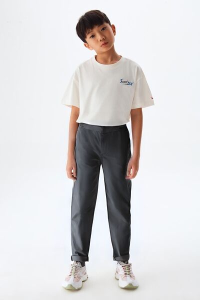 OKULCUBABA Детски - панталони с еластична талия и странични джобове за училище