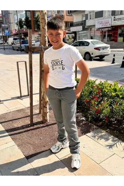 OKULCUBABA Сиви еластични панталони с рибана - еластични панталони с скрита т...