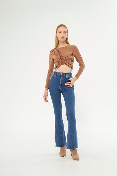 Kutaf Blugi de damă din denim - Pantaloni Poly Flare