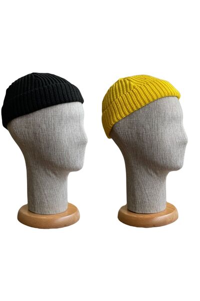 Rupen Kraft Set de 2 Berete Skullcap Skullcap de culoare solidă Beretă scurtă...