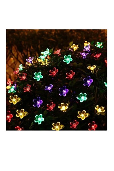LEIDORY Çiçek Desenli Solar Aydınlatma-50 Ledli 8 Modlu Güneş Enerjili Rgb-Be...