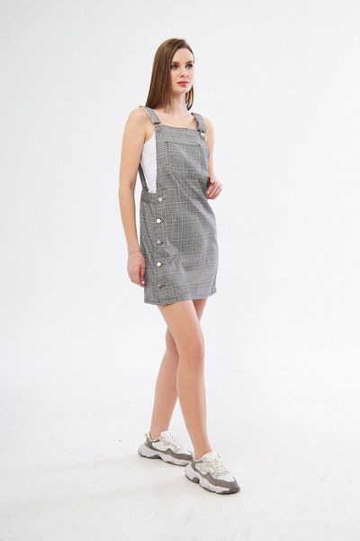 Kutaf Γυναικείο καρό φόρεμα Salopet