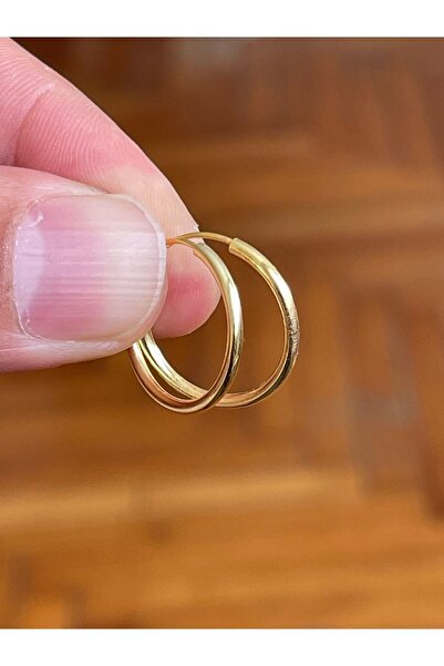 Rupen Kraft Altın Kaplama 925 Ayar Halka Gümüş Küpe