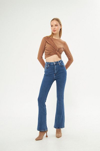 Kutaf Blugi de damă din denim - Pantaloni Poly Flare