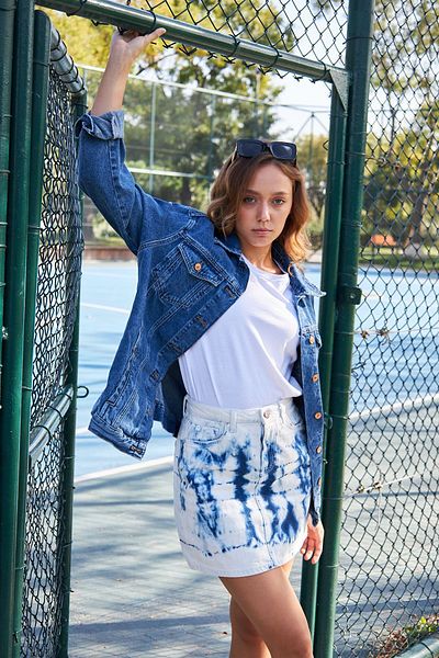 Kutaf Women's High Waist Jean Skirt