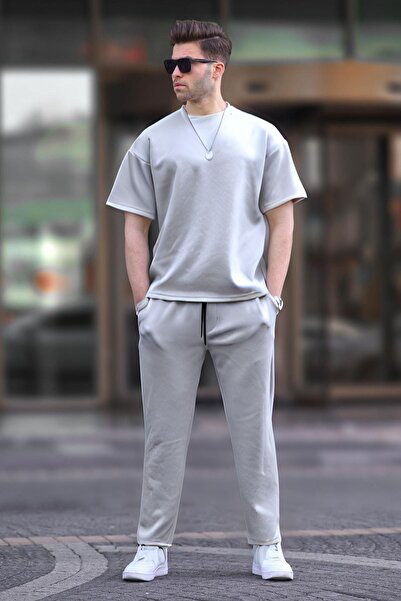 CMZ COLLECTİON Erkek Yazlık bol Salaş Bisiklet Yaka Beli Lastikli İpli Eşofma...