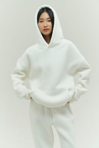 YAKAMEL Women's Hooded Kangaroo Pocket Tracksuit Set - 3 Thread