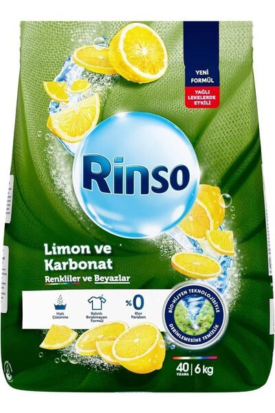 Genel Markalar Rinso Toz Çamaşır Deterjanı Limon ve Karbonat Renkliler ve Bey...