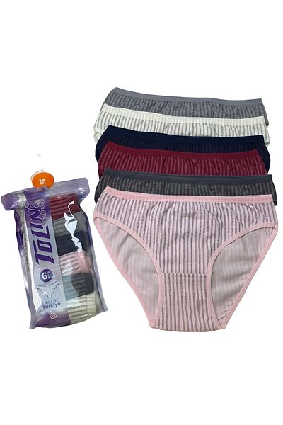 TOLIN Σετ 6 γυναικείες πετσέτες και εσώρουχα Cotton-Lycra - εμπριμέ, δίχτυ 2246177