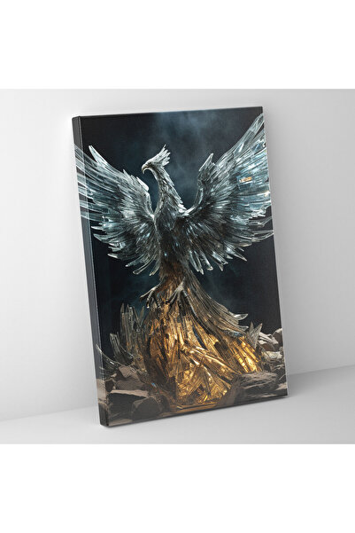 PaintedAnarchy Gerçekçi Cam Heykel, Parçalanmış Anka kuşu Kanvas Tablo, Kanvas Tablo, Yeniden Doğuş