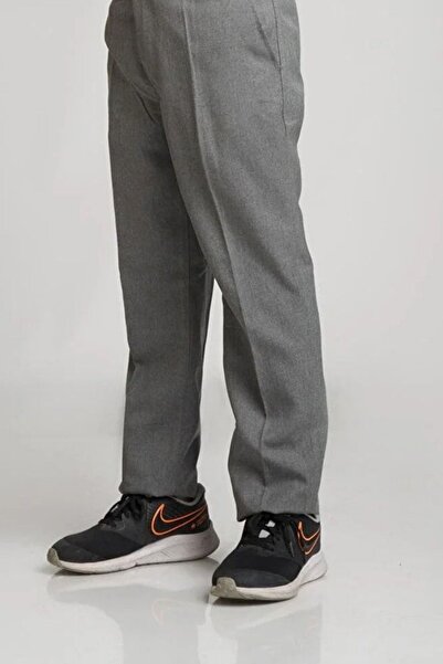 OKULCUBABA Γκρι Παιδικό Σχολικό Παντελόνι ίσιας γραμμής - Γυμνάσιο