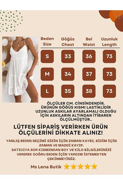 MsLena Butik Λευκό καλοκαιρινό μίνι φόρεμα με ρυθμιζόμενο λουράκι με λεπτομέρεια στο στήθος - No390-1302