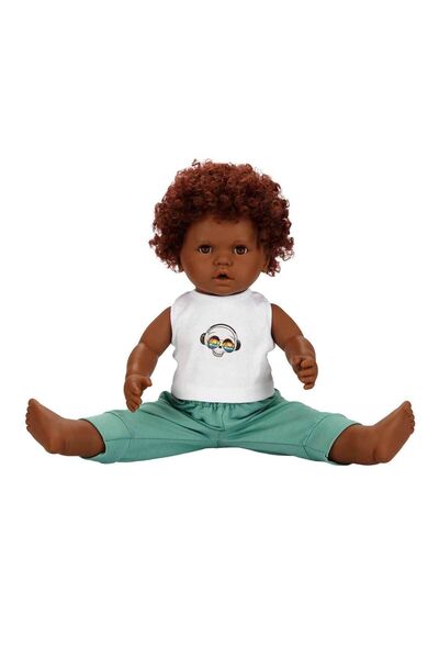 hediyecik Kıvırcık Saçlı Eşofmanlı Et Bebek Büyük Boy 60 Cm