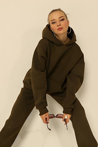 YAKAMEL Γυναικείο Σετ Φόρμας με Κουκούλα - 3 Νήματα