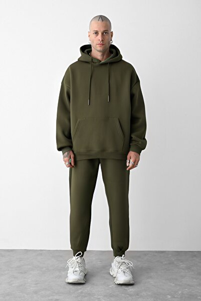 CMZ COLLECTİON Set Trening Bărbați 3 IP Khaki Oversize Jogger