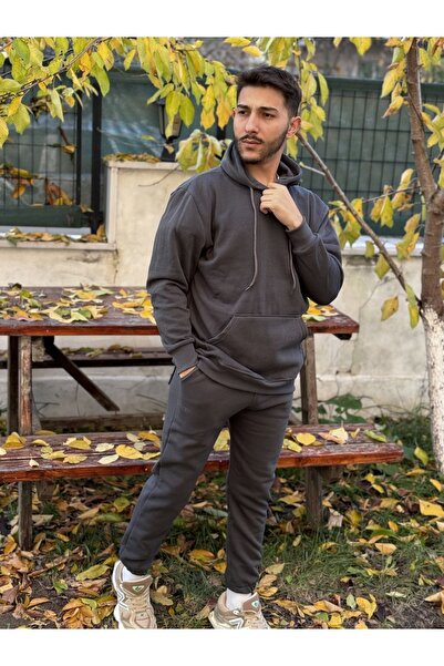 CMZ COLLECTİON طقم بدلة رياضية بسماكة 3 خيط مدخن