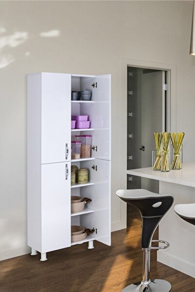 Mars Banyo Kaş Çok Amaçlı Dolap Mutfak Kiler Banyo Erzak Dolabı 4 Kapaklı 6 R...