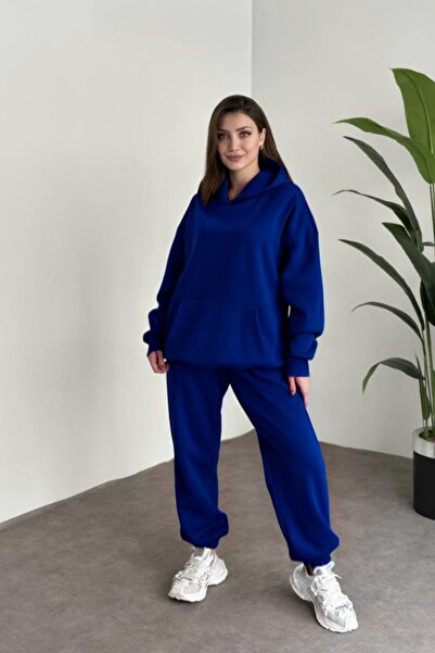 YAKAMEL Γυναικείο Σετ Φόρμας Oversize με Ελαστικό Κουκούλαμα και Ψηλόμεσο Σχέ...