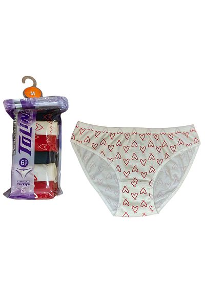 TOLIN Σετ 6 γυναικείες πετσέτες και εσώρουχα Cotton-Lycra - εμπριμέ, δίχτυ 2246168