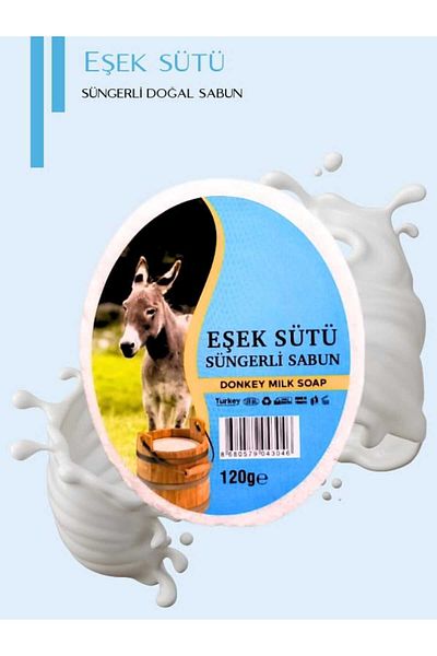 Karşı Köyden Natural Sponge Soap with Donkey Milk Extract, Natural Sponge Soap