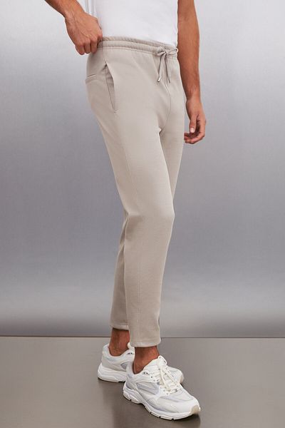 GRIMELANGE JESHUA Herren-Hose aus gestricktem Stoff in regulärer Passform in Beige