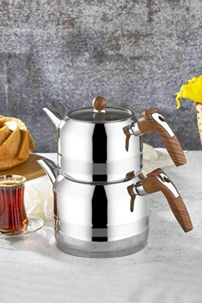 Kahramanlar إبريق شاي صغير الحجم من خشب المطر D-4502-a