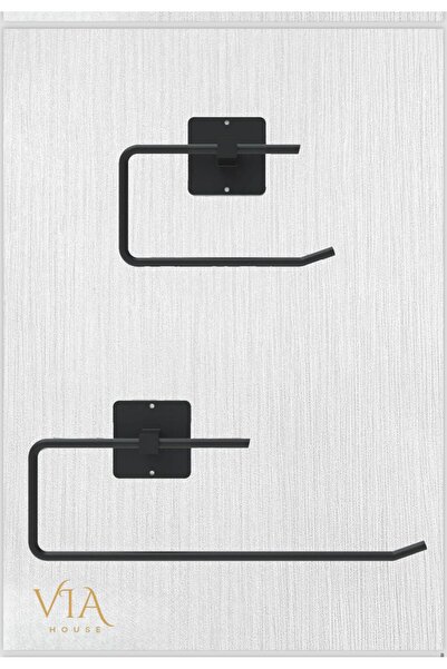 VİE HOUSE Yapışkanlı Tasarım Siyah Rulo Kağıt havluluk Peçetelik Wc Kağıt Ask...