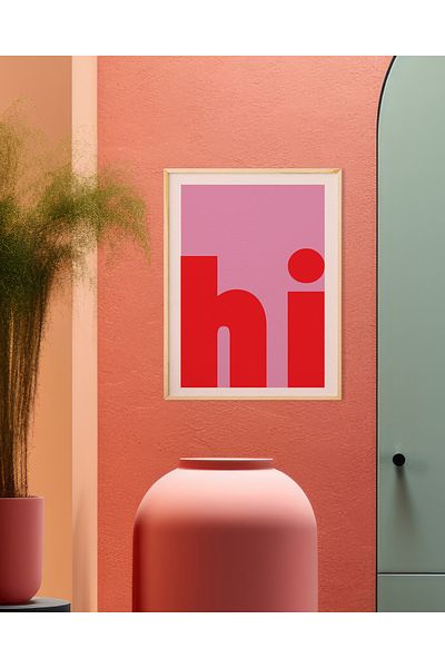 Ayışığı Dizayn Scriere Hi-Hi Set de pictură de perete unică poster cu rame din lemn natural