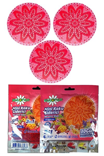 Rulopak Mini Lavabo Pisuvar Süzgeci Koku Giderici (Tropical) 3'Lü Paket