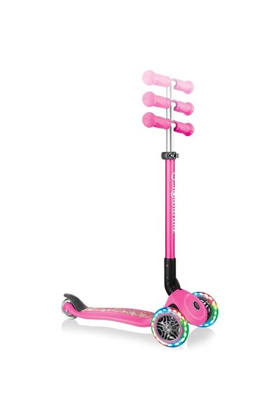 Globber PRIMO KATLANABİLİR FANTASY LIGHTS - Çocuklar için 3 Tekerlekli Scooter-Pembe