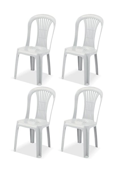 Özel Yapım Açık Gri Renk 4 Adet Seta Plastik Sandalye