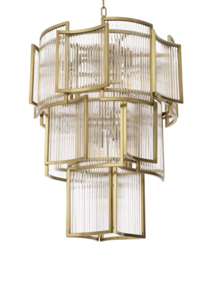 Vinner Virginia Eskitme Kaplama Kristal Taşlı Salon Avize