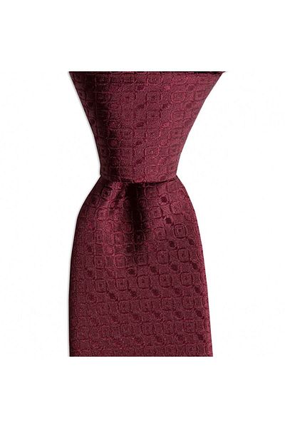 1001 Kravat Claret Red Patterned 7.5 cm Wide Silk Tie