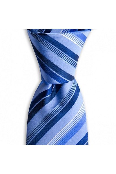 1001 Kravat Blue Striped 7.5 cm Wide Silk Tie