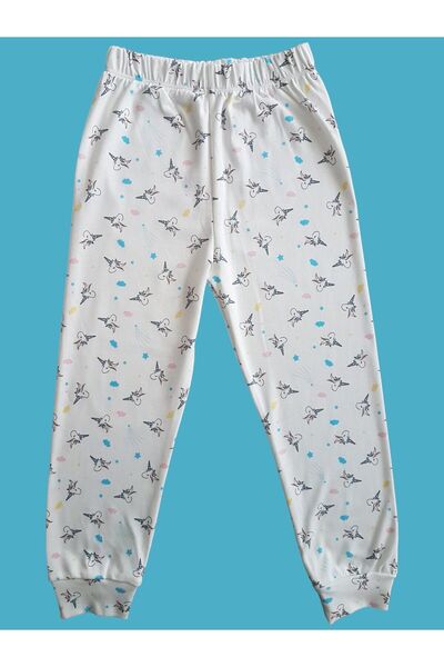 Çamaşır Bahçesi Kısa Kol Desenli Çocuk Pijama Takım #baskılıçocukpijamatakım #mavibulutdesenlipijama #çamaşırbahçesi