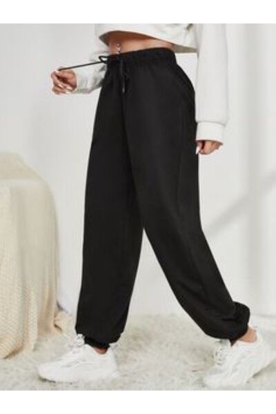 FİTGO بنطلون رياضي أسود نسائي