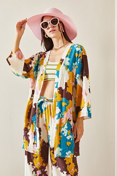 XHAN Hardal Batik Desenli Kimono 5YXK4-48830-37