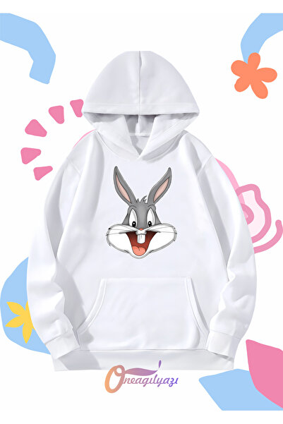 oneagılyazı Παιδικό φούτερ Unisex - Bugs Bunny Face με τύπωμα , oversized με ...