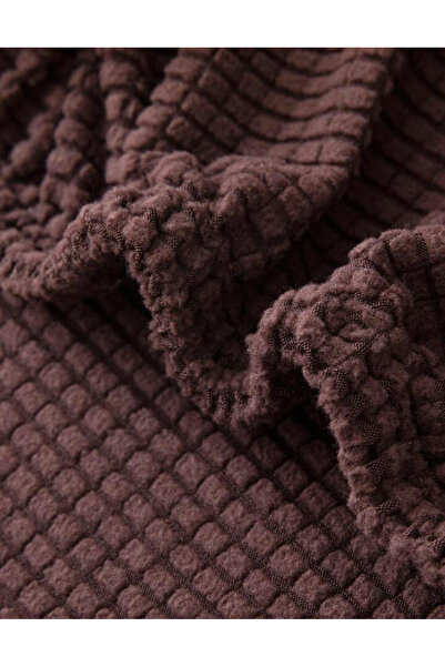 ÖZMAKAN Likrali Sandalye Kılıfı, Sandalye Örtüsü Koyu Kahve Renk 1 Adet