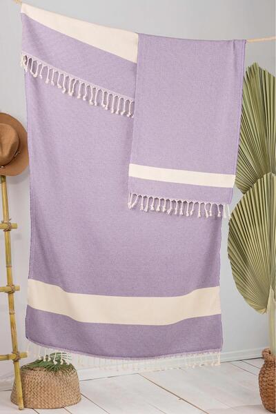 Peshtemalsan %100 Pamuk Elmas Peştemal 2’li Set, Püsküllü, Banyo Havlusu, Pla...