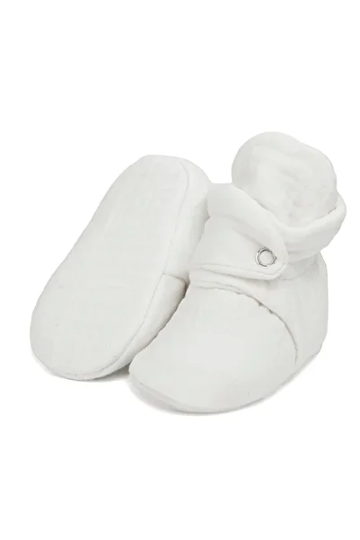 Ella Bonna Organic Cotton Muslin Baby Booties, Newborn Slippers, cream