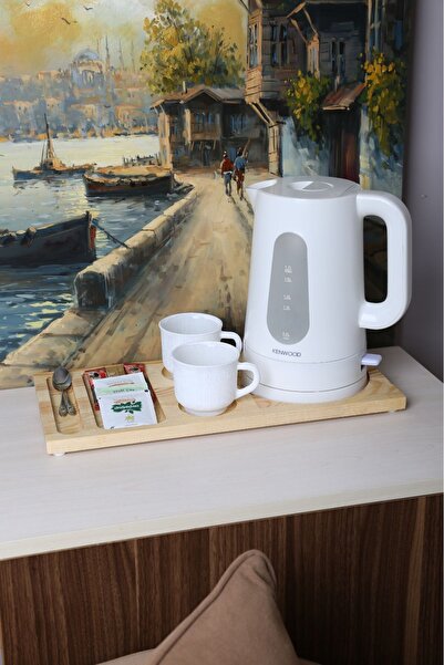 DYT HOME 5 Adet Ahşap Otel Ikram Tepsisi, Otel Tipi Sunum Tepsisi, Kettle Sunum, Ketıl Sunum