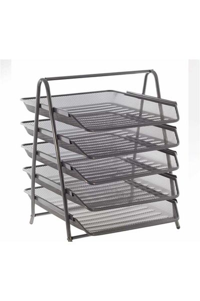 Rubenis 9185 Model - 5-Piece Black Perforated Document Shelf