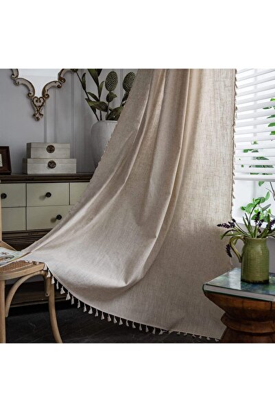 Perdeplus Single Wing Linen Tufted Background Curtain