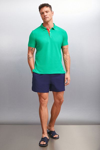 GRIMELANGE Men's Green Polo Neck T-shirt - MATHEW
