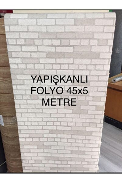 Dekor Yapışkanlı Folyo 45x5 Metre Krem Taş Desen