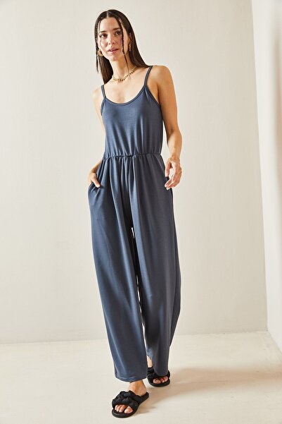 XHAN Antrasit İnce Askılı Maxi Tulum 5YXK6-48816-36