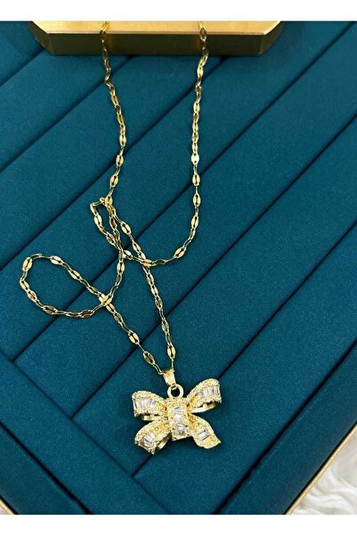 ESJ Paslanmaz Çelik Kurdele Model Kadın Kolye