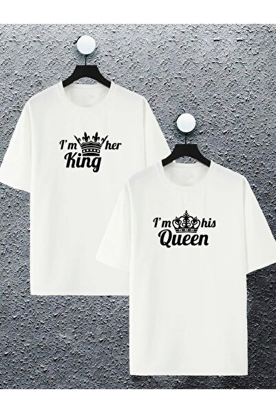 Massgai Her King and His Queen Lover - Ζευγάρι Συνδυασμός Oversize T-Shirt Σε...