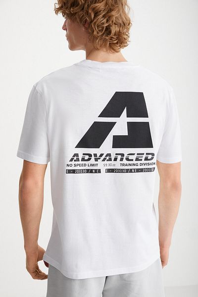 GRIMELANGE T-Shirt ELIJAH Printed Crew Neck 100% βαμβακερό λευκό μπλουζάκι